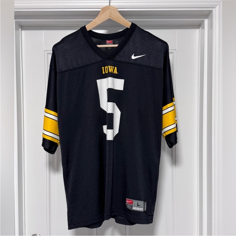 Nike Men’s Iowa Hawkeyes #5 Football Jersey Black Large College Gameday